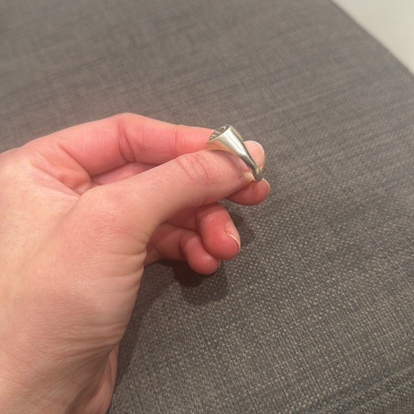 Tiffany & Co. Silver Heart Signet Ring size 8 - Picture 8 of 8